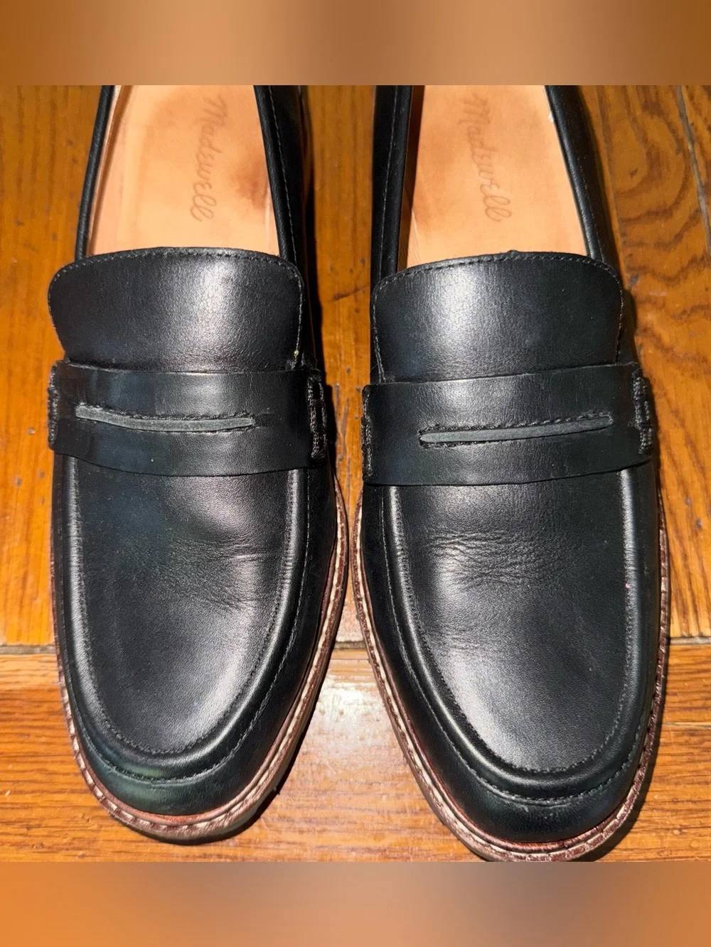Madewell Black The Corinne Lugsole Leather Loafer Size 9 NEW! No Box. - Picture 5 of 12